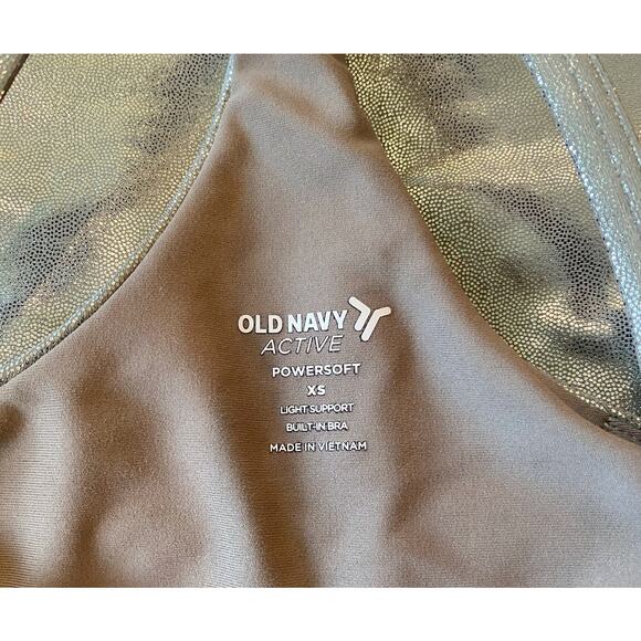 Old Navy Active Powersoft Champagne Sparkle Sports Bra Womens Size XS - Picture 3 of 6